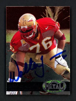 Walter Jones Autographed 1997 Fleer Skybox Metal Rookie Card #185 Seattle Seahawks SKU #158410