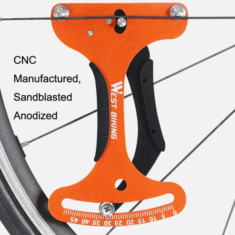 WEST BIKING Bicycle Spoke Tension Meter Rim Tensioner Calibrator(Orange)