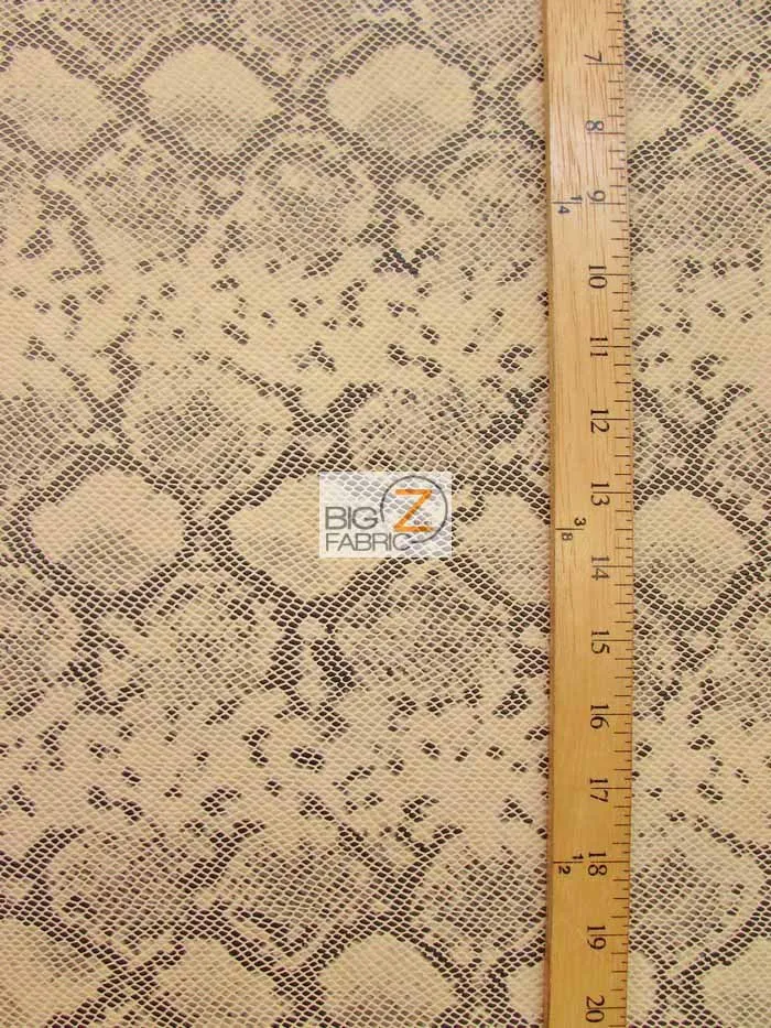 Western Brown Tropic Sopythana Python Snake Vinyl Fabric / Sold By The Yard