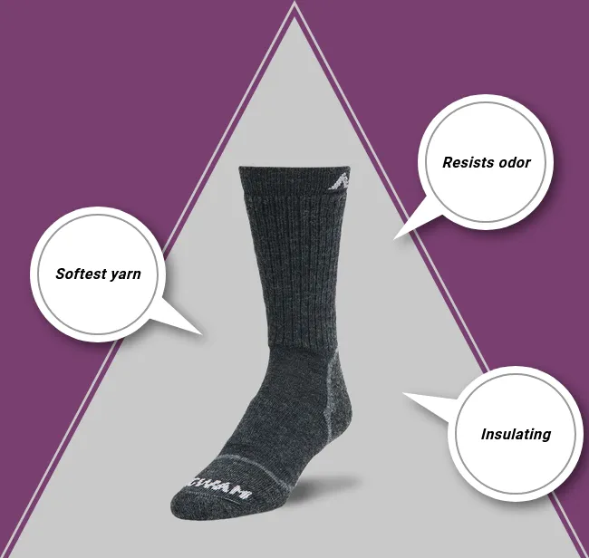 Wigwam Merino Silk Hiker Sock - Black