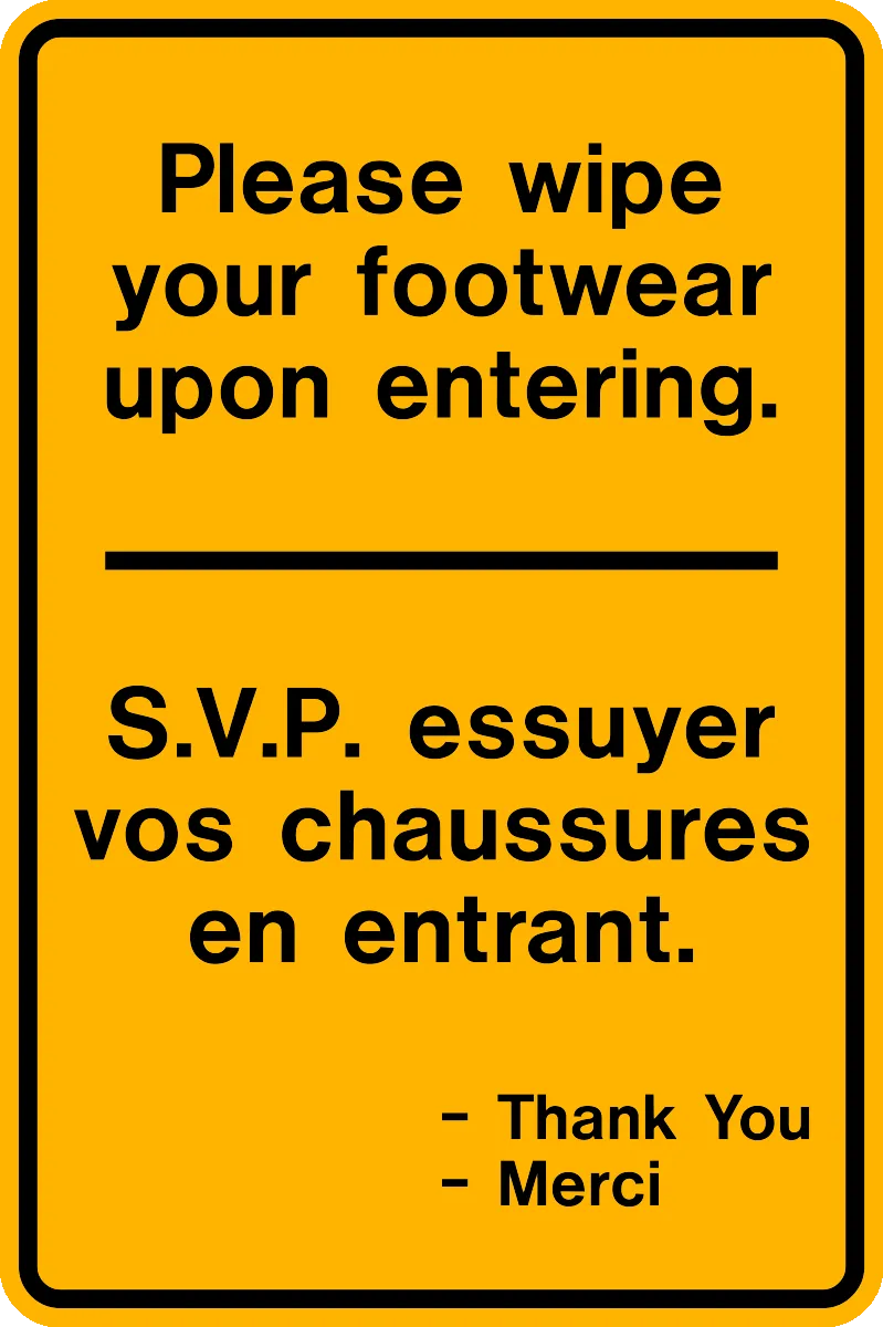 Wipe Your Footwear Bilingual