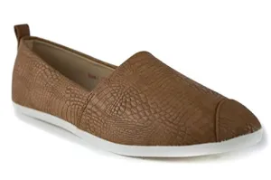 Women's Brook-1 Snake Print Textured Slip On Smoking Flats Shoes