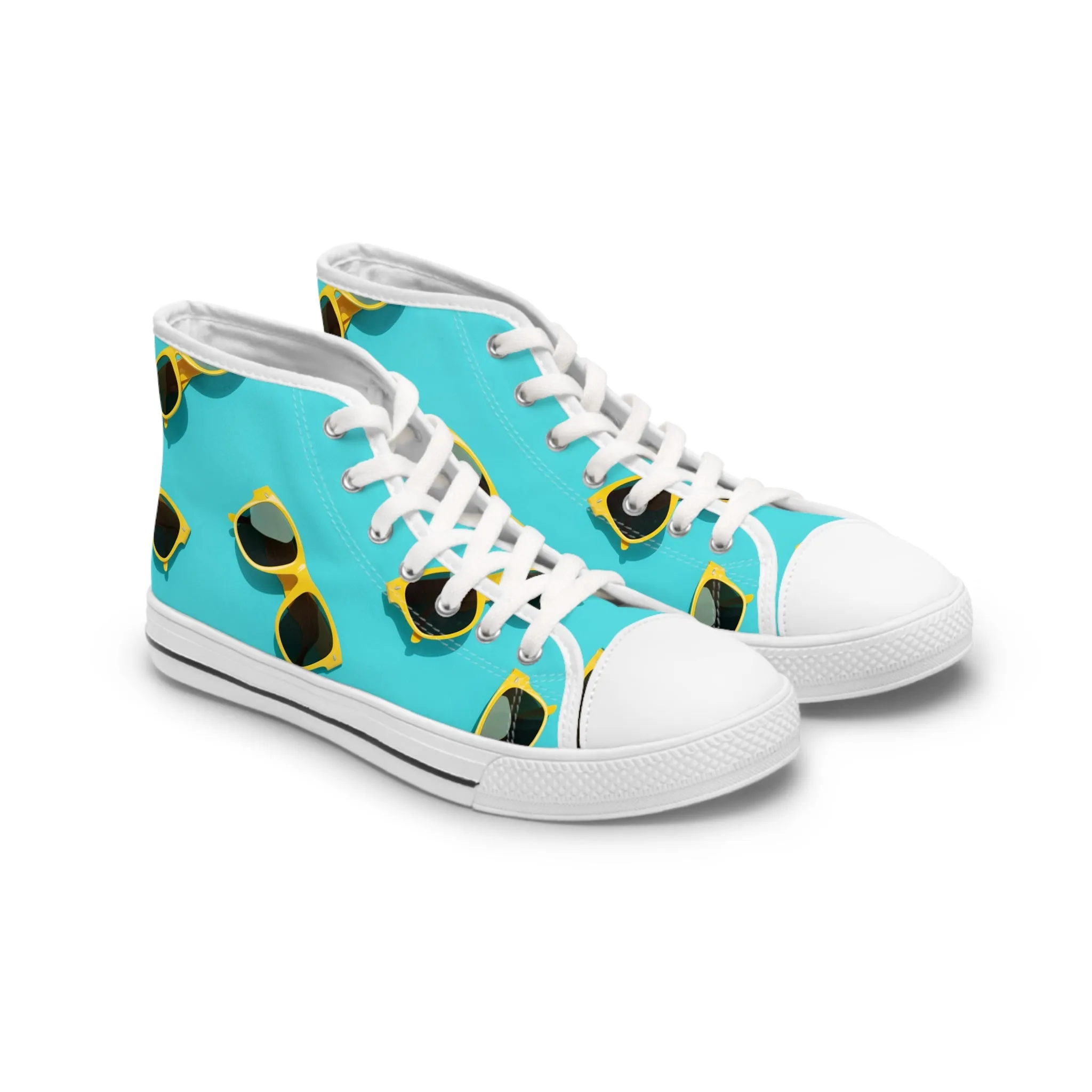 Yellow Sunglasses Women's High Top Sneakers