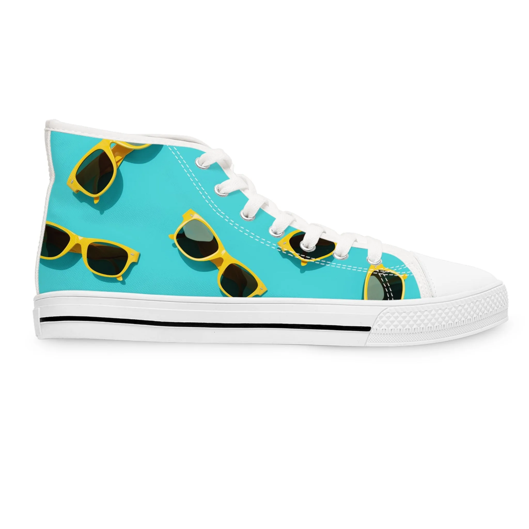 Yellow Sunglasses Women's High Top Sneakers